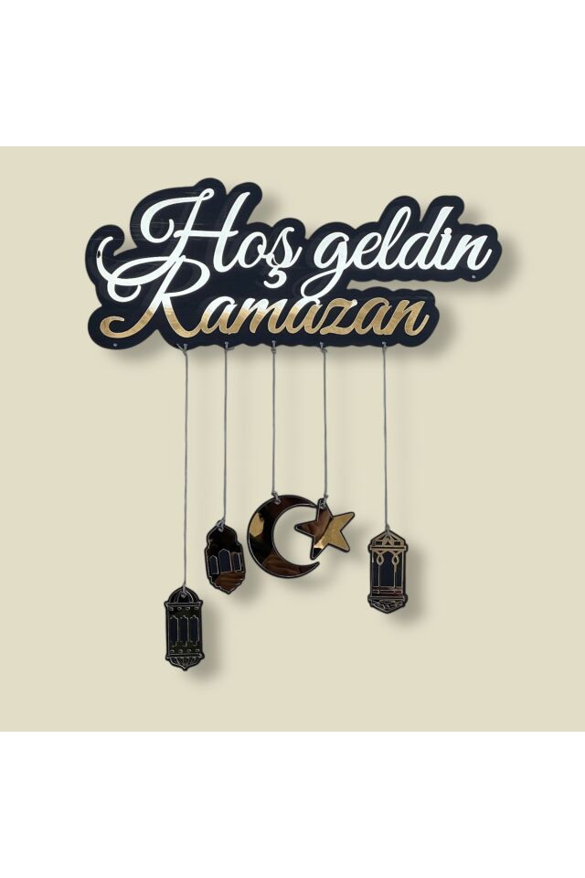 Hoş Geldin Ramazan Dekoratif Duvar Süsü Pleksi Ayna Ramazan Süsü İslami Temalı Ramazan Dekorasyonu