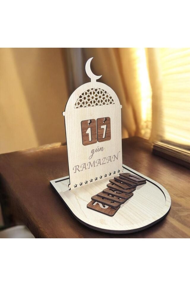 Ramazan Ayına Özel Ahşap Takvim - Gün Sayacı | Kendin Yerleştir Rakamlar Ile Manevi Takip
